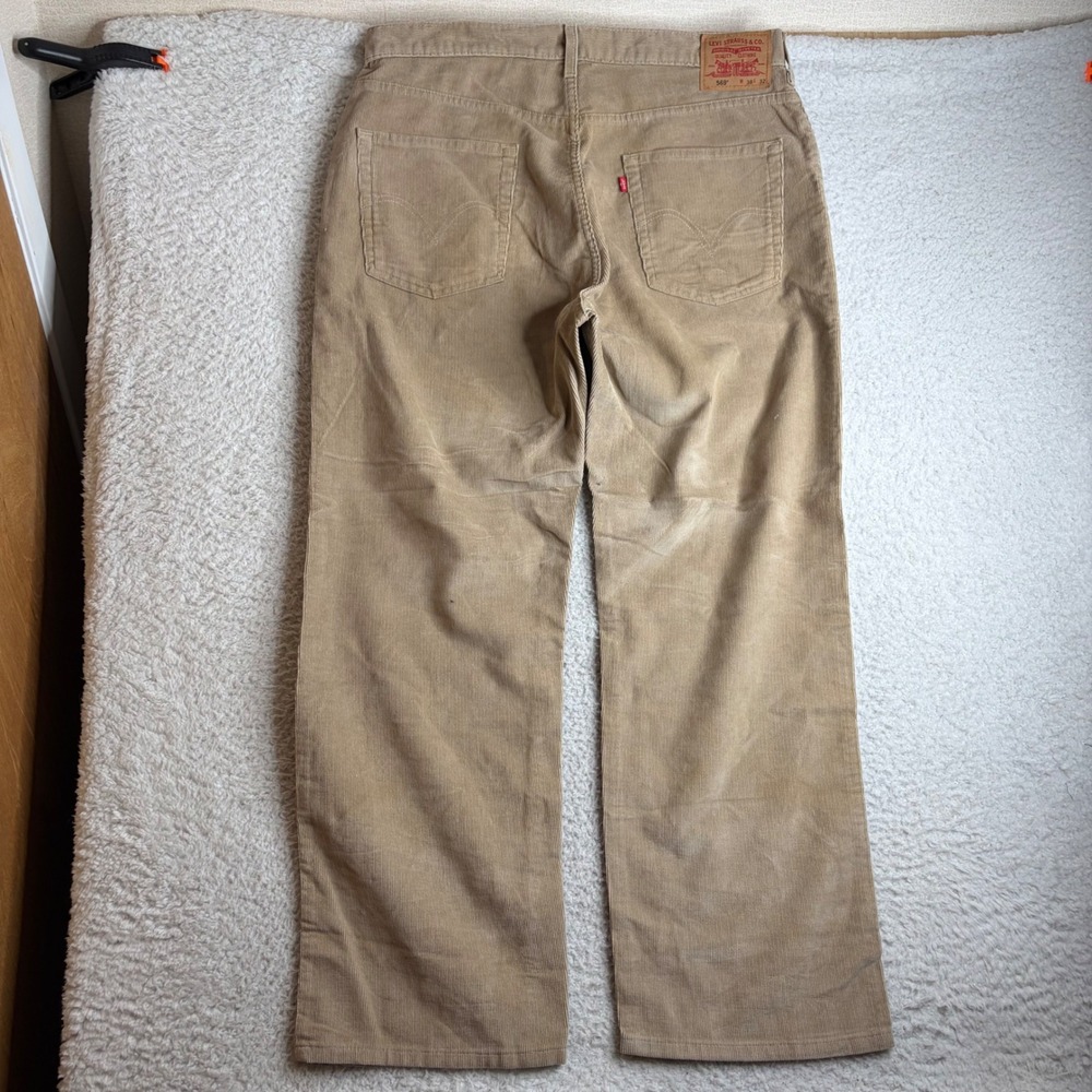 Levis 569 Loose Straight Y2K Corduroy Pants Mens 38x32 Tan Khaki Baggy